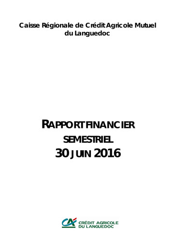 Vorschaubild Caisse Régionale de Crédit Agricole Mutuel du Languedoc Halbjahresbericht 2016-h1