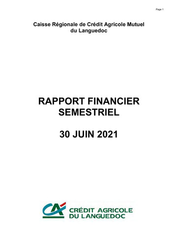 Vorschaubild Caisse Régionale de Crédit Agricole Mutuel du Languedoc Halbjahresbericht 2021-h1