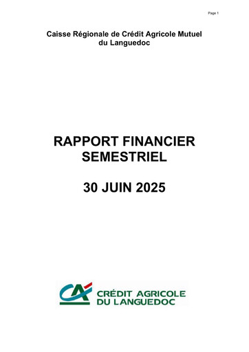 Vorschaubild Caisse Régionale de Crédit Agricole Mutuel du Languedoc Halbjahresbericht 2025-h1