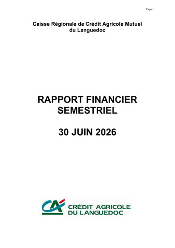 Vorschaubild Caisse Régionale de Crédit Agricole Mutuel du Languedoc Halbjahresbericht 2026-h1