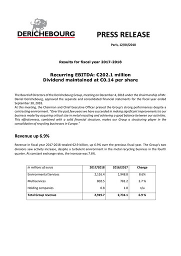 Miniature Derichebourg Rapport financier 2017-2018