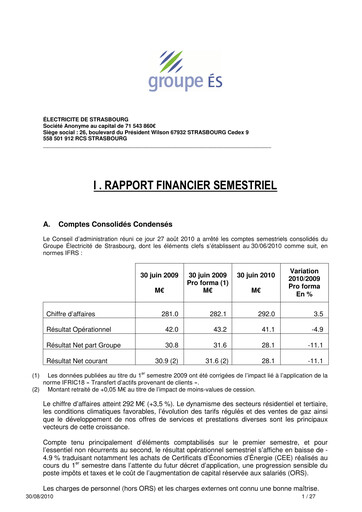 Thumbnail Électricite de Strasbourg Half-year Report 2010-h1