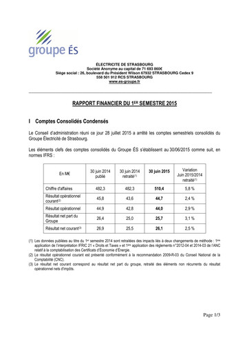 Thumbnail Électricite de Strasbourg Half-year Report 2015-h1
