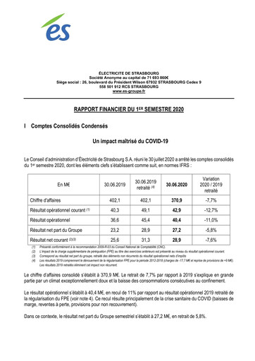 Thumbnail Électricite de Strasbourg Half-year Report 2020-h1