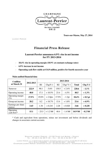 Thumbnail Laurent-Perrier Financial Report 2013-2014