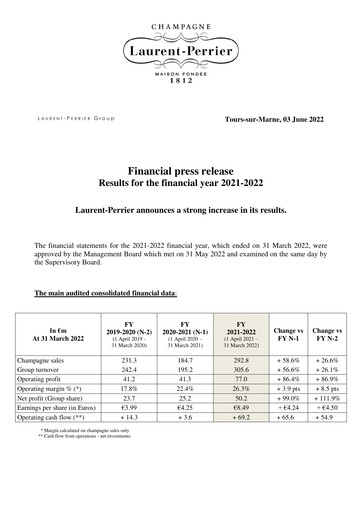 Thumbnail Laurent-Perrier Financial Report 2021-2022