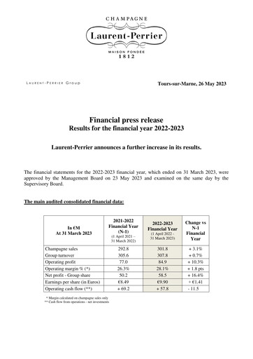 Thumbnail Laurent-Perrier Financial Report 2022-2023