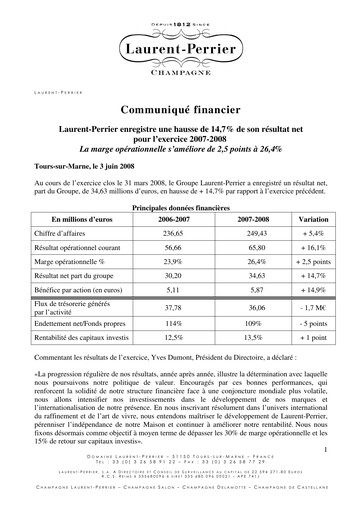 Thumbnail Laurent-Perrier Financial Report 2007-2008
