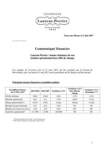 Thumbnail Laurent-Perrier Financial Report 2016-2017