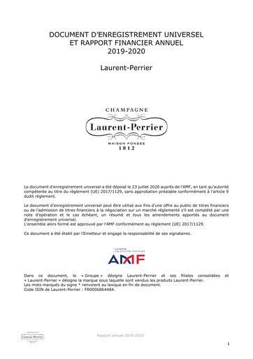 Thumbnail Laurent-Perrier Universal Registration Document 2019-2020