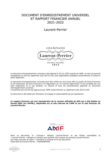 Thumbnail Laurent-Perrier Universal Registration Document 2021-2022
