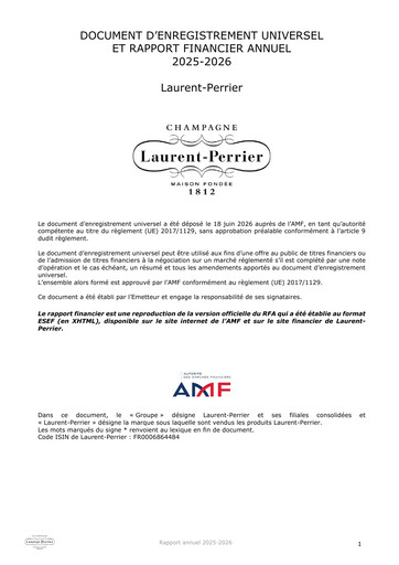 Thumbnail Laurent-Perrier Universal Registration Document 2025-2026