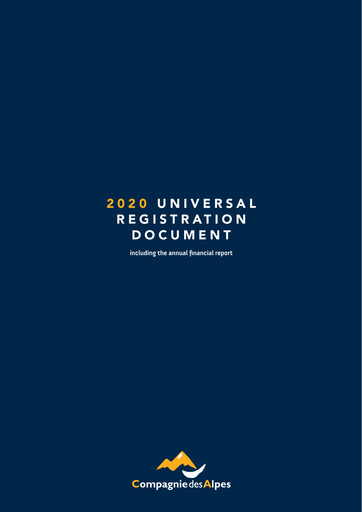 Thumbnail Compagnie des Alpes Universal Registration Document 2020