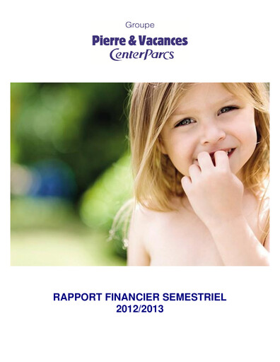 Thumbnail Pierre et Vacances Half-year Report 2012-2013-h1