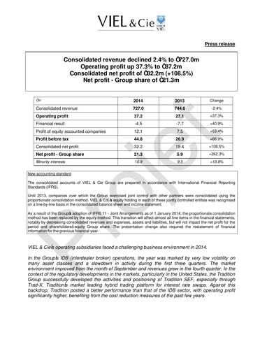 Thumbnail VIEL & Cie Financial Report 2014