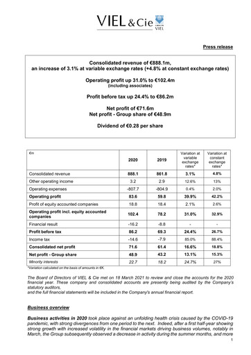 Thumbnail VIEL & Cie Financial Report 2020