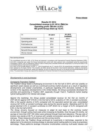 Thumbnail VIEL & Cie Half-year Report 2014-h1