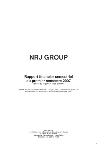 Thumbnail NRJ Group Financial Report 2007-h1
