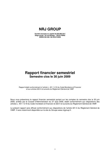 Thumbnail NRJ Group Financial Report 2009-h1