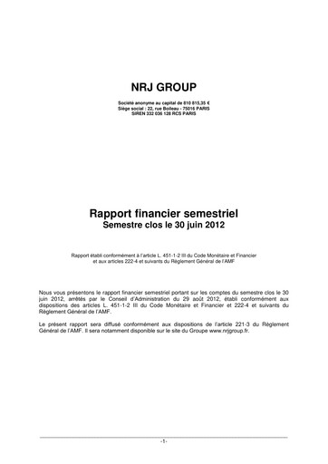 Thumbnail NRJ Group Financial Report 2012-h1