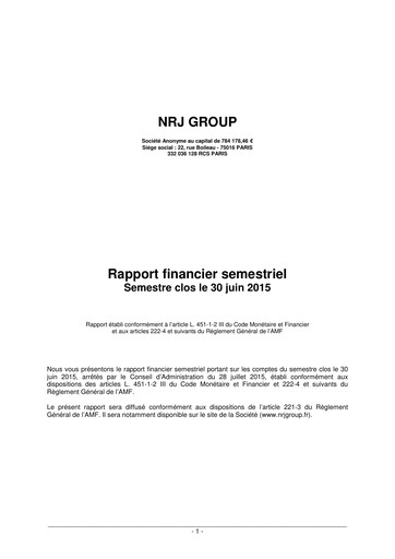 Thumbnail NRJ Group Financial Report 2015-h1