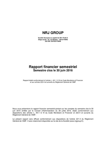 Thumbnail NRJ Group Financial Report 2016-h1