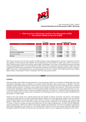Miniature NRJ Group Rapport trimestriel 2020-q3