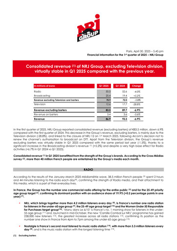 Thumbnail NRJ Group Quarterly Report 2025-q1