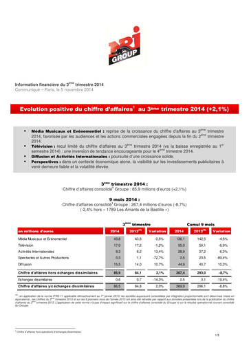 Miniature NRJ Group Rapport trimestriel 2014-q3
