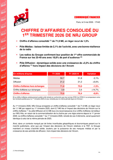 Thumbnail NRJ Group Quarterly Report 2026-q1