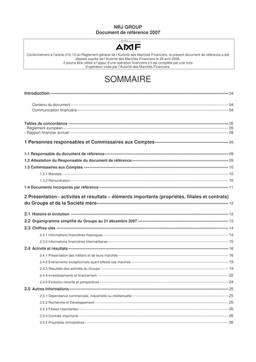 Thumbnail NRJ Group Universal Registration Document 2007