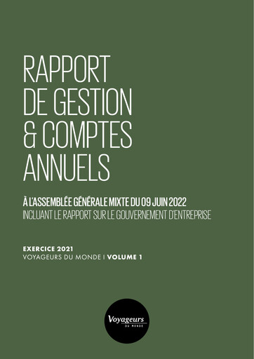 Thumbnail Voyageurs du Monde Annual Report 2021