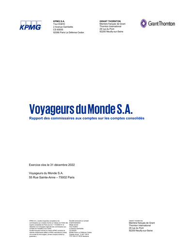 Thumbnail Voyageurs du Monde Financial Statement 2022