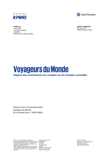 Thumbnail Voyageurs du Monde Financial Statement 2023