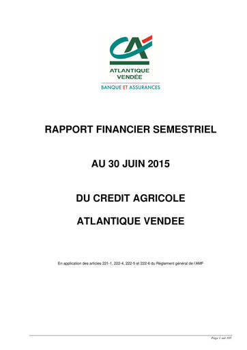 Miniature Caisse régionale de Crédit Agricole Mutuel Atlantique Vendée Rapport semestriel 2015-h1