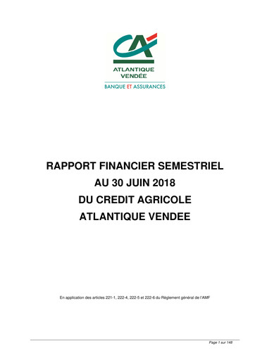 Miniature Caisse régionale de Crédit Agricole Mutuel Atlantique Vendée Rapport semestriel 2018-h1