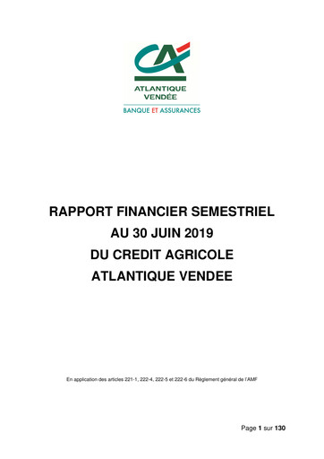 Miniature Caisse régionale de Crédit Agricole Mutuel Atlantique Vendée Rapport semestriel 2019-h1