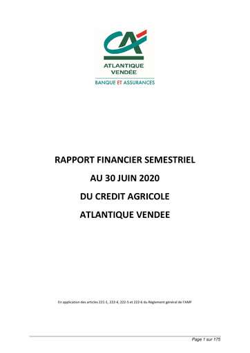 Miniature Caisse régionale de Crédit Agricole Mutuel Atlantique Vendée Rapport semestriel 2020-h1