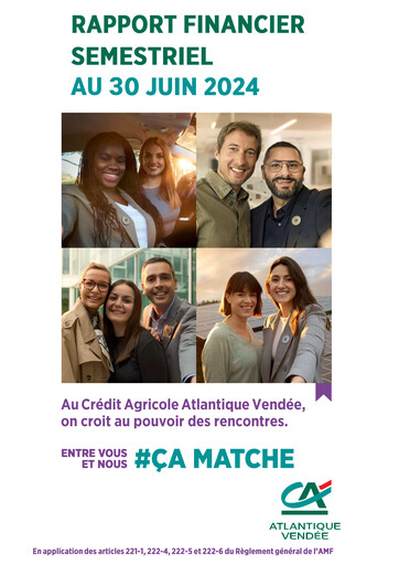 Miniature Caisse régionale de Crédit Agricole Mutuel Atlantique Vendée Rapport semestriel 2024-h1