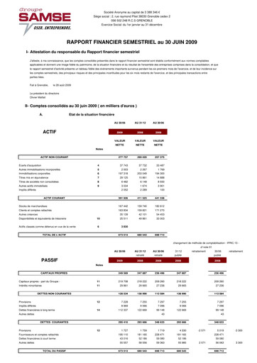 Thumbnail Groupe SAMSE Half-year Report 2009-h1