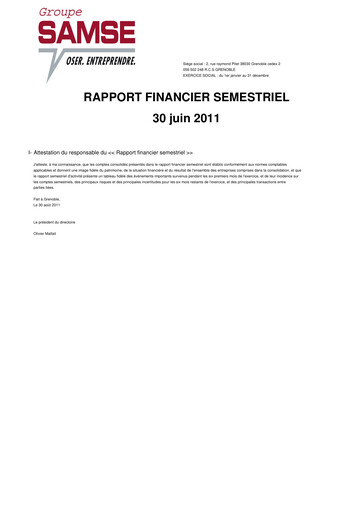 Thumbnail Groupe SAMSE Half-year Report 2011-h1