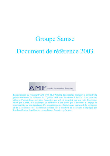 Thumbnail Groupe SAMSE Universal Registration Document 2003