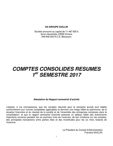 Thumbnail Groupe Guillin Half-year Report 2017