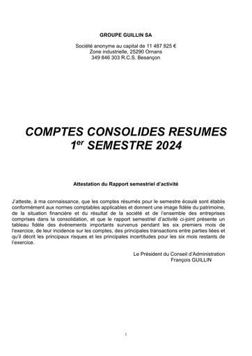 Thumbnail Groupe Guillin Half-year Report 2024