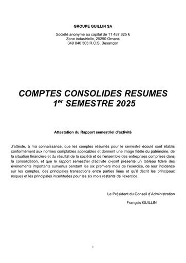 Thumbnail Groupe Guillin Half-year Report 2025