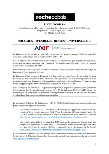 Thumbnail Roche Bobois Universal Registration Document 2019