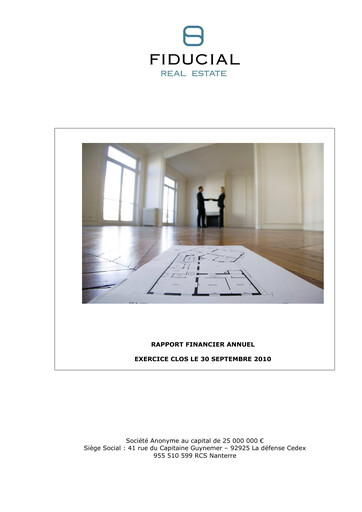 Miniature Fiducial Real Estate Rapport annuel 2010