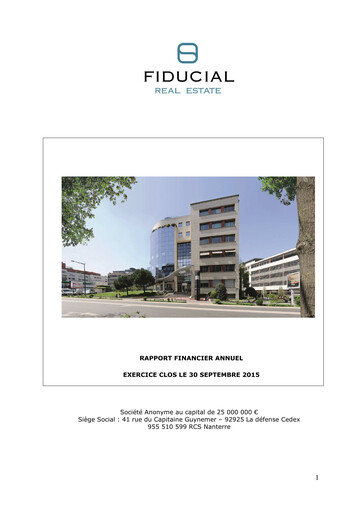 Miniature Fiducial Real Estate Rapport annuel 2015