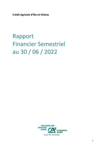 Thumbnail Caisse régionale de Crédit Agricole Mutuel d'Ille-et-Vilaine Half-year Report 2022-h1