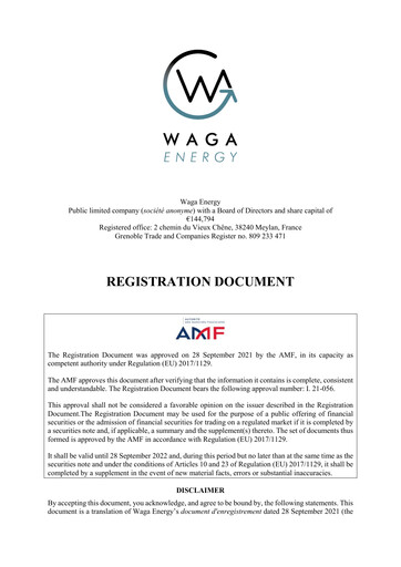 Thumbnail Waga Energy Universal Registration Document 2020